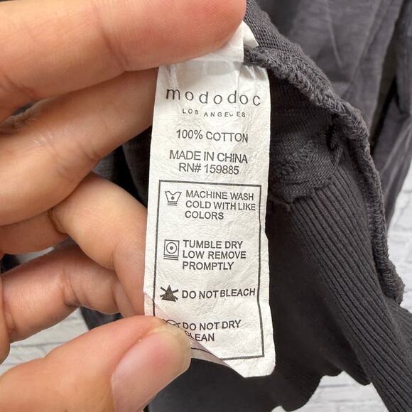 Mod-o-doc Womens Long Sleeve Shirt Charcoal Gray Size XL Casual Crewneck - Picture 3 of 4